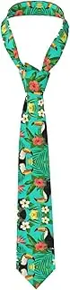 [LWJUWOKL] Tropical Birds And Plant Leaf Men'S Silk Tie Men'S Suit Tie Fashion Tie Printed Tie Wedding Party, Black, One Size