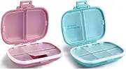 Travel Pill Organizer, 8 Compartments Portable Pill Case, Daily Pill Box to Hold Vitamins, Small Pill Container for Pocket Purse Medicine Organizer