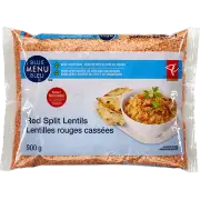 PC Blue Menu, Red Split Lentils - Dry, 900g/1.9lb., {Imported from Canada}