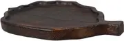 Luxshiny Rustic Wooden Farmhouse Serving Tray Leaf Shaped Decorative Tray for Tea and Snacks Nonslip Base Capacity Retro Design for Home Gatherings and Kitchen Use