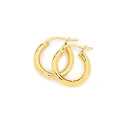 9ct Gold 2.5x10mm Polished Hoop Earrings