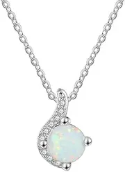 [Generic] Opal Necklaces & Pendants Women Chain Necklaces with Zircon Wedding Jewelry Girls Made in China
