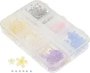 TOVINANNA 1 Box Nail Flower Charms 3D Flower Nail Charms Plastic Flowers Nail Art Decorations