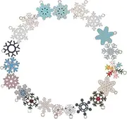 [Hohopeti] Unique Snowflake Oil Drop Pendant Charms for Jewelry Making Christmas Jewelry Charms Diy Keychain Pendants