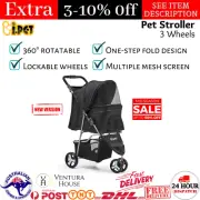 i.Pet Pet Stroller Dog Cat Cage Carrier Travel 3 Wheel Foldable Push Chair Pram
