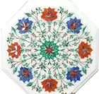 12" marble corner side table top semi precious stones floral inlay home decor