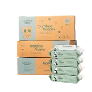 Cuddlies Bamboo Eco Nappies 9-14kg Toddler Size 4 Large Bundle 108 Pack & Water Wipes 4 Pack