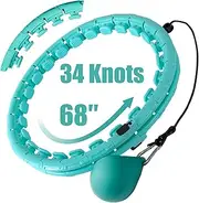 24 Knots Weighted Hula Hoop Plus Size, Smart Waist Hoola Hoops for Adults Fitness