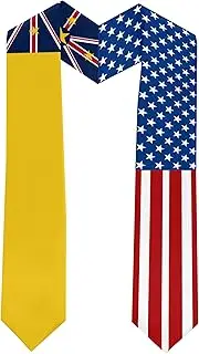 [Ruchikaj] 2025 Niue Flag and USA Flag Graduation Stole Graduation Sash for International Student (Baccalaureate Gown and Hat Not Included), Niue and Usa