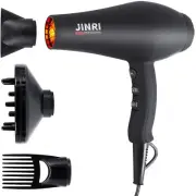 JINRI Infrared Hair Dryer,Professional Salon Negative Ionic Blow Dryers, Black
