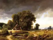 Albert Bierstadt Hand oil painting on canvas,Westphalian Landscape 36"