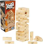 Jenga Game - Classic Strategy Games with Wooden Blocks - 1 or More Players - Toys for Kids and Board Games - Ages 6+