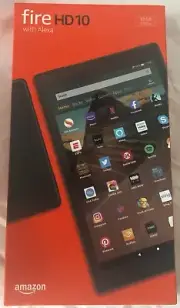 AMAZON FIRE HD10 ~ BLACK ~ 32GB w/ALEXA BRAND NEW FACTORY SEALED FREE SHIPPING