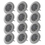 Oppsbuy Waterproof Solar Ground Lights Disk Recessed Outdoor Garden Lights 12 Pack Warm Light