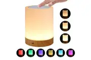LED Bedside Lamp, Dimmable Touch Night Light, Warm Mode and RGB Dimmable Table Lamp, USB Rechargeabl