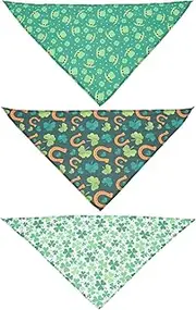 SOIMISS 3pcs Shamrock Triangle Scarf Decor Pet Animal Neckerchief Patrick s Day Cat Bandana Small Puppy Collar Festival Pet Collar Pet Fog Scarf Pet Dog Dress Props Polyester Wet Wipes