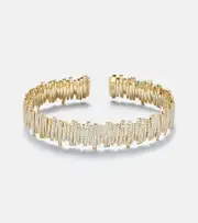[Suzanne Kalan] Suzanne Kalan Medium 18kt gold bangle with diamonds One Size gold