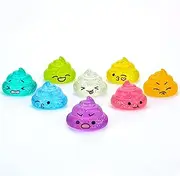 Bulk Toys - 100 Pcs Unicorn Poop Squishy Toys - Bulk Emoji Party Favors - Glitter Poop Emoji Party Supplies - Shimmering Squishies Rainbow Poop Emoji Mini Toys - Vending Machine Toys (100)