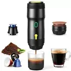 Portable Electric Capsule Espresso Machine,Full Automatic for RV, Hiking, Office