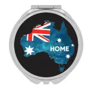 Gift Compact Mirror : HOME Map AUSTRALIA Australian Aussie Flag Expat Country