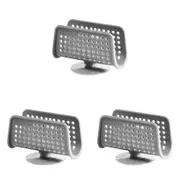 3x Madesmart Small Sink Ledge Sponge Caddy Home/Kitchen Organiser 12x11cm Grey