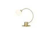 Rush Blush Touch Table Desk Study Metal Lamp Reading Light Glass Shade - Antique Brass