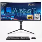 Aio All IN One I3 34 " Curved FHD Windows 10 16gb 480gb Gaming Computer Editing