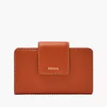 FOSSIL 兩摺中夾 MADISON TAB多功能皮夾 牛皮皮革 中夾 皮夾 錢包 卡片夾 紅棕色(現貨)