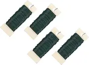 4 Rolls Pole Wire Green Wire Artificial Flowers for Decoration Green Ribbon Mini Wreath Making Supplies Garland Twine Kit Aesthetic Wreath Wire Cage Boutonniere Stain Iron