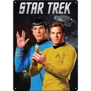 Star Trek Spock and Kirk Metal Sign Multi-Color