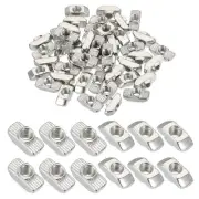 50pcs 4040 Series M6 T Nuts T Slot Nut Hammer Head Fastener Nut Silver