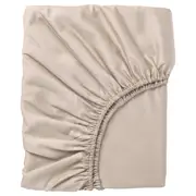 NATTJASMIN fitted sheet, light beige, King