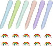 QMLING Pack of 16 Children's Eraser Pens, Large Triangle Eraser Grip and 10 Mini Rainbow Erasers, Soft Eraser Set for Schools Office Painting Sketches Arts