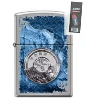 Zippo 209990 Ford Mustang Chrome Lighter + FLINT PACK