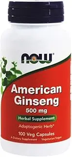 NOW Foods American Ginseng, 100 Capsules, 500 Mg (Pack Of 3)