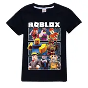 Roblox Print Kids Casual T-Shirt Gaming Gamer Fans Boys Girls Summer Short Sleeve Tee Tops Birthday Gift Black 9-10 Years