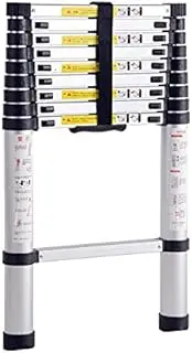 Telescoping Ladder 3.8M/12.5ft Multi Purpose Aluminium Extension Ladders Portable Folding Extendable Step Loft Ladder for Home