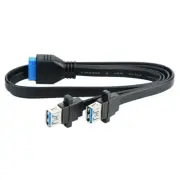 Dual Ports USB 3.0 Female Screw Panel Mount To Motherboard 20 Pin Header Cable