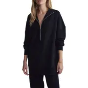 Varley Masie Long Half Zip Sweatshirt in Black at Nordstrom, Size Small