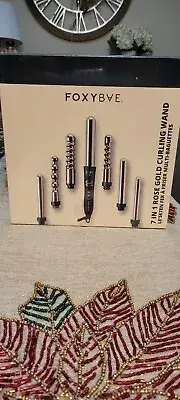 Brand New FoxyBae 7 in 1 rose gold Curling Wand Sealed Box