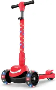 3-Wheel Light-Up Kick Scooter, Lights on Stem & Wheels, Height Adjustable Handl