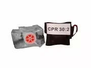 50 Black CPR Face Shield Mask in Pocket Keychain imprinted CPR 30:2