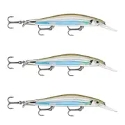 3x Rapala 9cm RipStop Deep Jerkbait Hard Body Fishing Lures - Moss Back Shiner