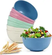 8 Pieces 26OZ Unbreakable Cereal Bowl for Adult Reusable Lightweight Healthy 15cm/5.9 in Wheat Straw Bowl for Dishwasher Microwave for Salad Ramen Fruit Pasta Soup Popcorn Noodle Rice Cereal Bowl