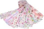 [Frediuo] 40Pcs Jelly Roll Fabric Strips,Fabric Strips Roll,DIY Crafts,Crafting Floral Quilting Patchwork Craft for Blanket Rug, Pink