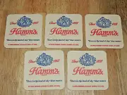 (5) Vintage Hamm's Beer Coasters "Born in the Land of Sky Blue Waters" NEW!