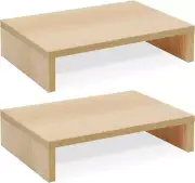 Wood Monitor Stand Riser-2 Pack,Maple Adjustable Monitor Stand Dual Monitor Rise