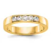 0.30ct. CZ Solid Real 14K Yellow Gold 5-2.5mm Stone Channel Wedding Band Ring