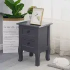 French Bedside Table Nightstand Grey Set of 2 Dreamo