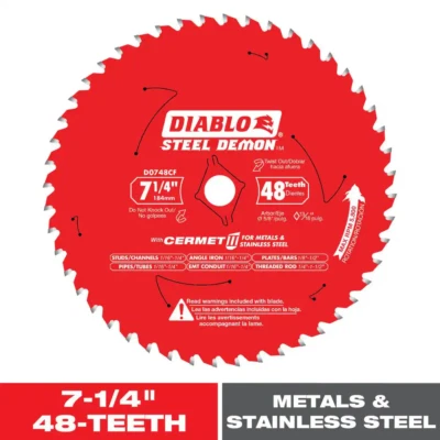 7-1/4In. X 48-Teeth Steel Demon Cermet II Saw Blade for Medium Metal